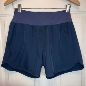 Libin Active Sz S Workout/Running Shorts Navy Blue Liner Zipper Pockets‎ Women